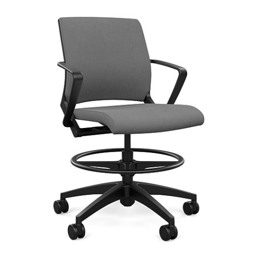 SitOnIt Movi Work Chair in Grey with Upholstered Back-1