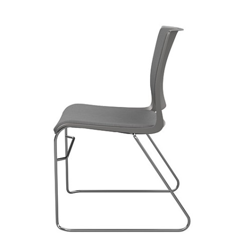 SitOnIt Rio Multipurpose Stackable Chair in Gray with Padded Seat and Back-4