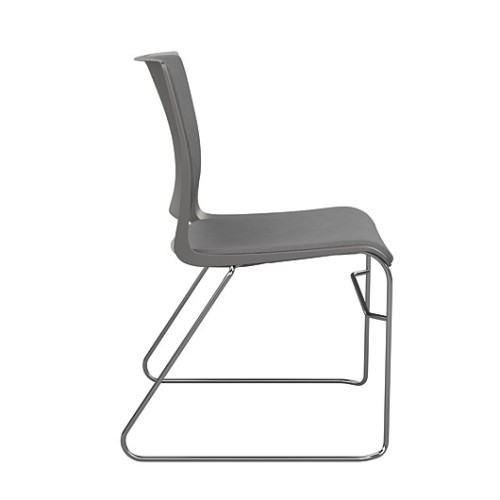 SitOnIt Rio Multipurpose Stackable Chair in Gray with Padded Seat and Back-2