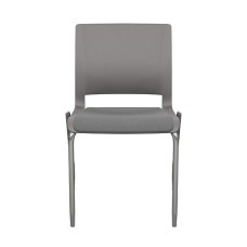 SitOnIt Rio Multipurpose Stackable Chair with Padded Seat, Gray, 4 Legs