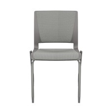 Rio Multipurpose Stackable Chair by SitOnIt with Padded Seat and Backrest, Gray, 4 Legs