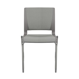 Rio Multipurpose Stackable Chair by SitOnIt with Padded Seat and Backrest, Gray, 4 Legs