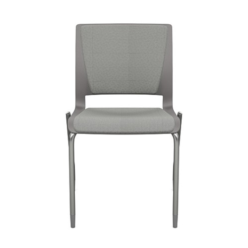 Rio Multipurpose Stackable Chair by SitOnIt with Padded Seat and Backrest, Gray, 4 Legs