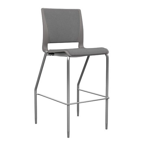 Rio Bar Stool by SitOnIt in Grey with Upholstered Seat and Back-1