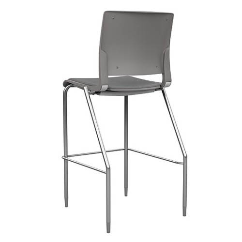 Rio Bar Stool by SitOnIt in Grey with Upholstered Seat and Back-3