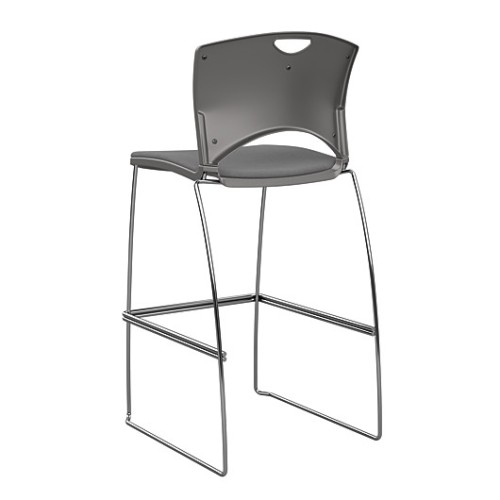 OnCall Bar Stool by SitOnIt in Grey with Upholstered Seat and Back-3