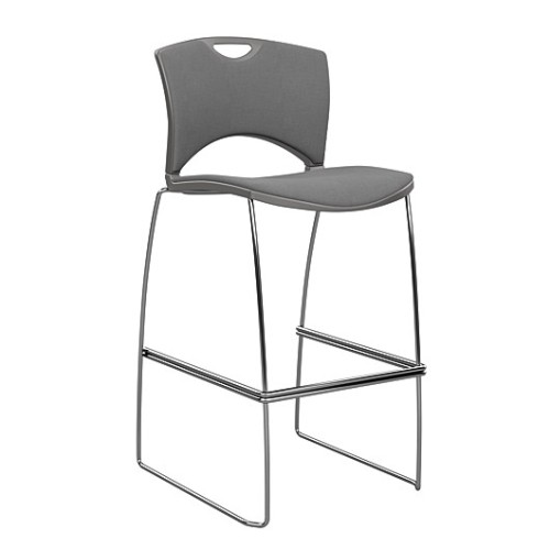 OnCall Bar Stool by SitOnIt in Grey with Upholstered Seat and Back-1