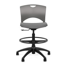 SitOnIt OnCall Light Duty Chair in Gray with Padded Seat
