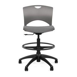 SitOnIt OnCall Light Duty Chair in Gray with Padded Seat