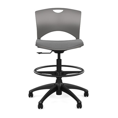 SitOnIt OnCall Light Duty Chair in Gray with Padded Seat