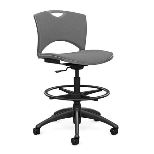 SitOnIt OnCall Light Duty Chair in Grey with Padded Seat and Back-1
