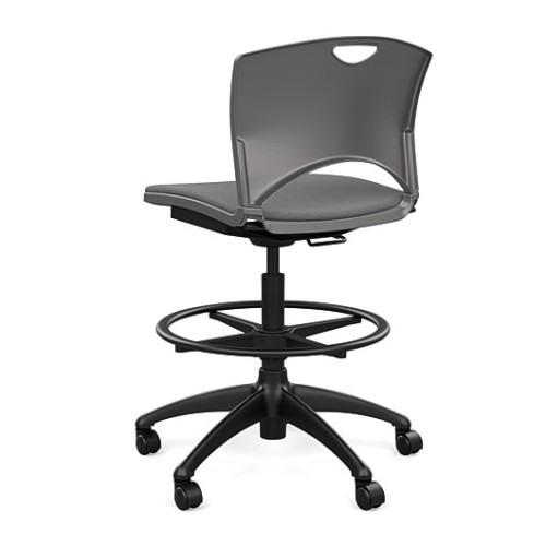 SitOnIt OnCall Light Duty Chair in Grey with Padded Seat and Back-3
