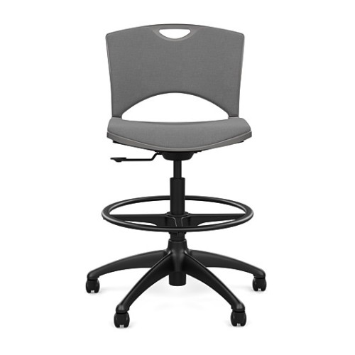 SitOnIt OnCall Light Duty Chair in Grey with Padded Seat and Back
