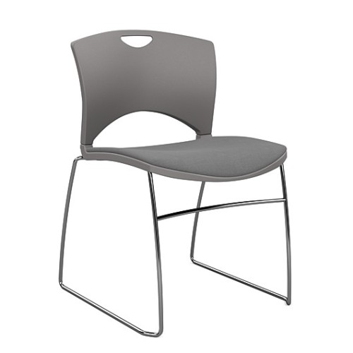 OnCall Guest Chair by SitOnIt in Gray with Upholstered Seat-1