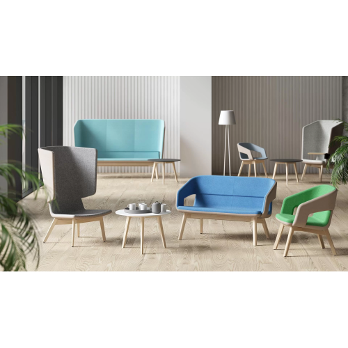 Single chair with high back TWIST&SIT Soft from Narbutas in light green with dimensions 80x78x128 sm and back height 39 cm-3