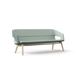 Three-seater sofa with low backrest TWIST&SIT Soft from Narbutas in light green with dimensions 196x67x82 cm and backrest height 39 cm