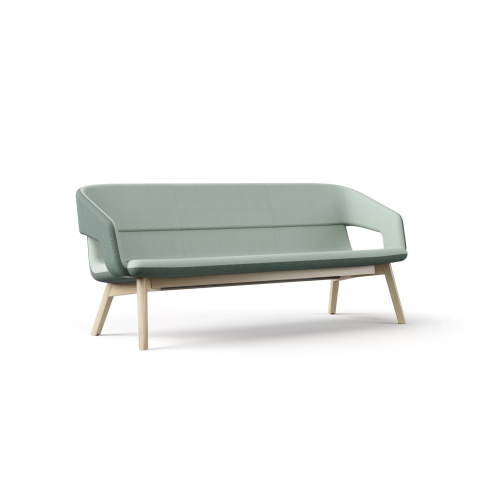 Three-seater sofa with low backrest TWIST&SIT Soft from Narbutas in light green with dimensions 196x67x82 cm and backrest height 39 cm