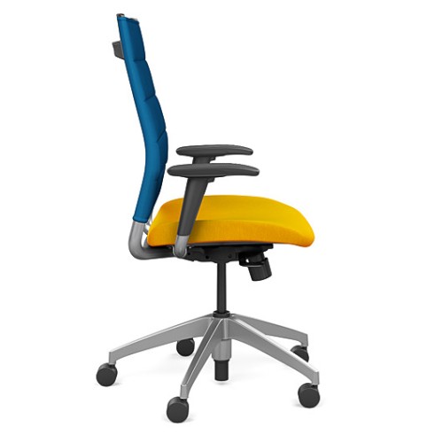 Office chair on castors Wit from SitOnit, blue-yellow color-3