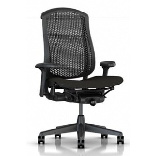 Celle - office chair, on castors, graphite color, grey-1