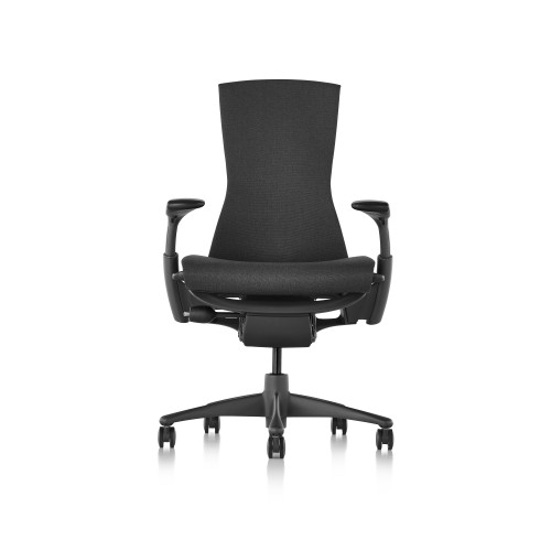 Embody office chair, on castors, graphite frame, charcoal fabric, 3011