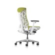 Embody office chair, on castors, white frame, green apple fabric - 1HA10-3