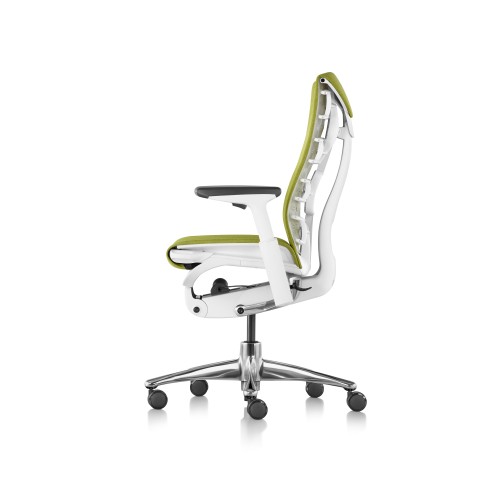 Embody office chair, on castors, white frame, green apple fabric - 1HA10-1