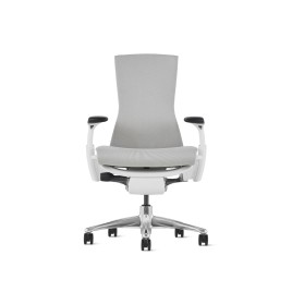 Embody office chair, on castors, white frame, grey fabric, mineral - 3SY09