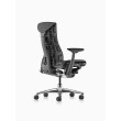 Embody office chair, on castors, graphite frame, dark black fabric, 3513-5