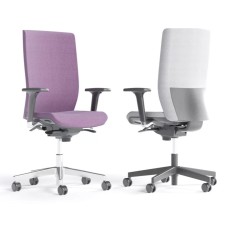 Office chair Aura, on castors, height adjustable with swivel mechanism, fabric