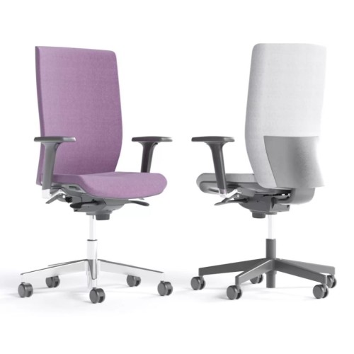 Office chair Aura, on castors, height adjustable with swivel mechanism, fabric